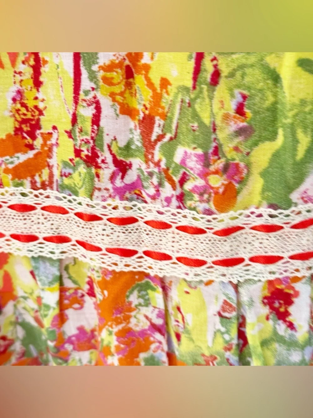 🧡 Alberto Makali Floral Tiered Maxi Dress | Orange | Size L - Picture 6 of 9